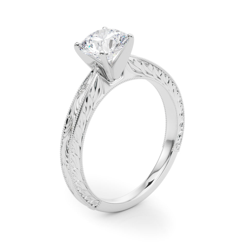 Victoria Round Diamond Solitaire Engagement Ring-VIRABYANI