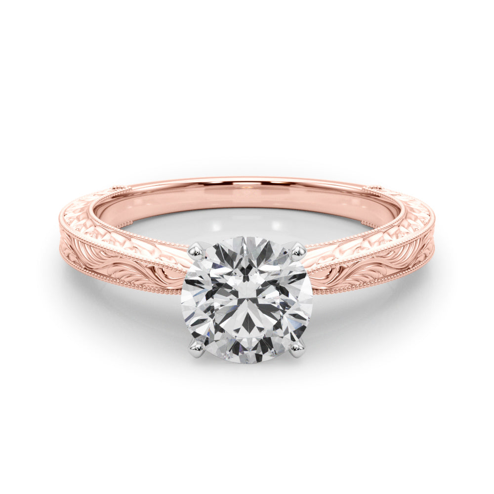 Victoria Round Diamond Solitaire Engagement Ring