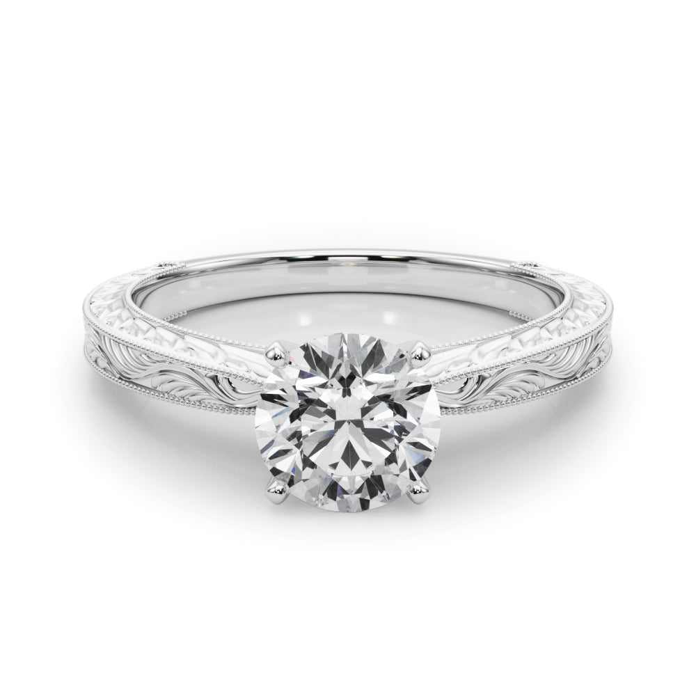 Victoria Round Diamond Solitaire Engagement Ring-VIRABYANI