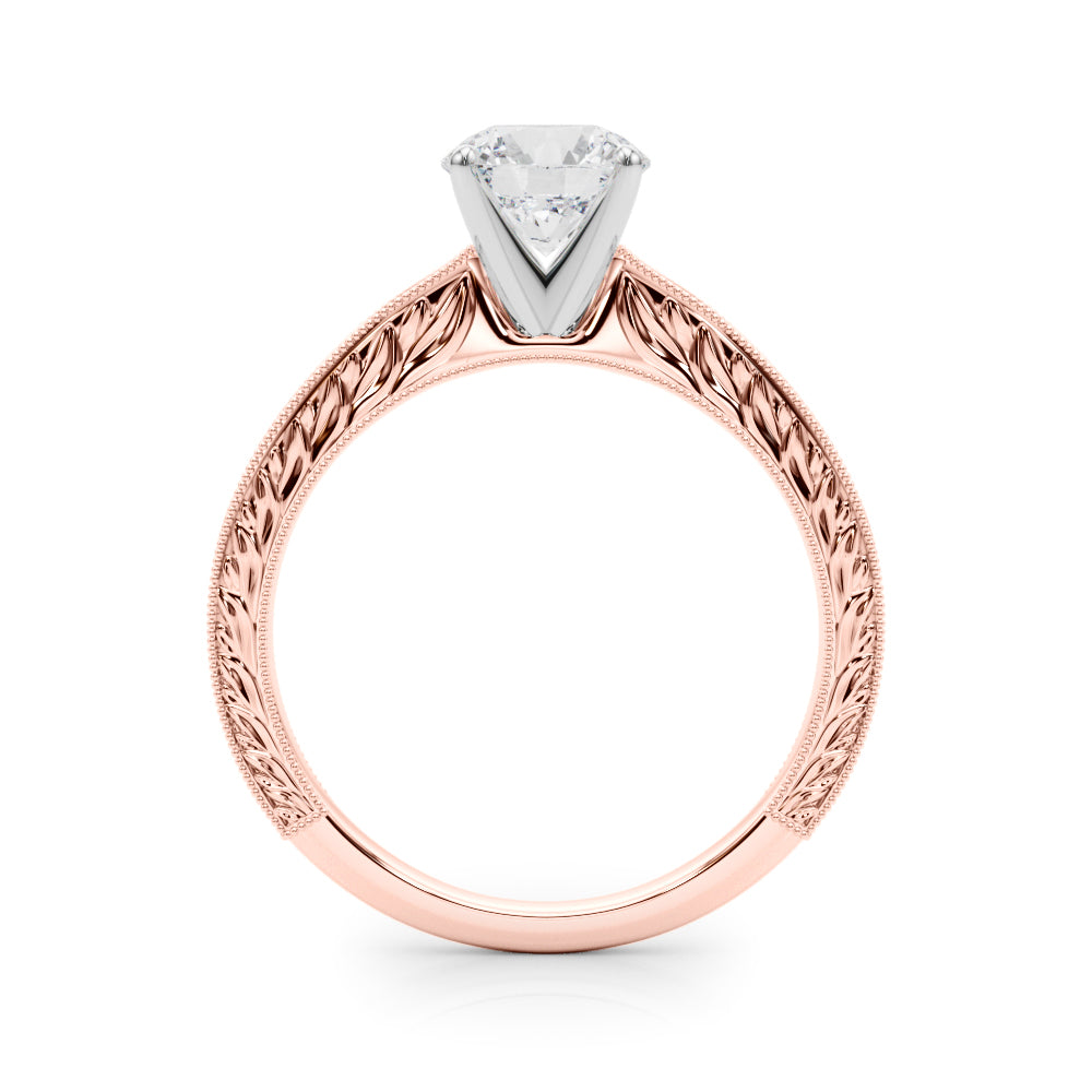 Victoria Round Lab Grown Diamond Solitaire Engagement Ring IGI Certified-VIRABYANI