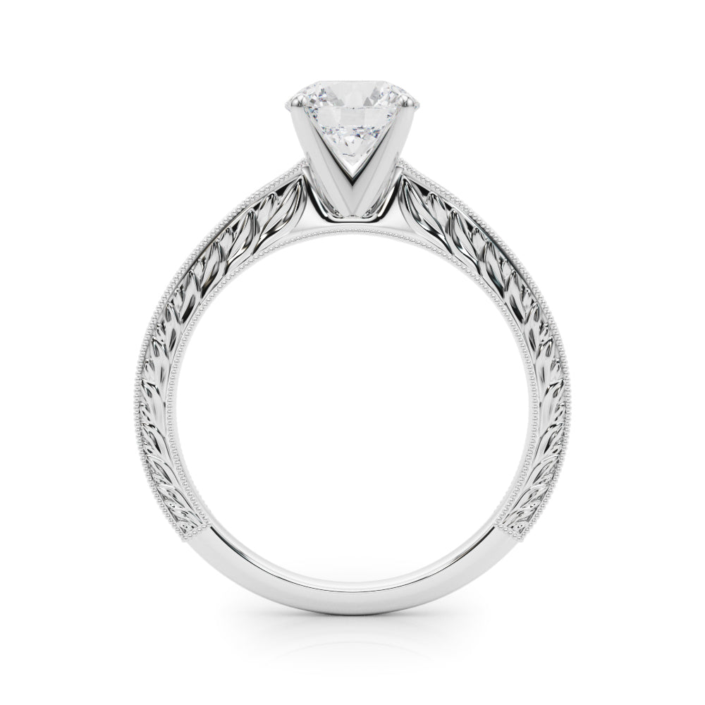 Victoria Round Lab Grown Diamond Solitaire Engagement Ring IGI Certified-VIRABYANI