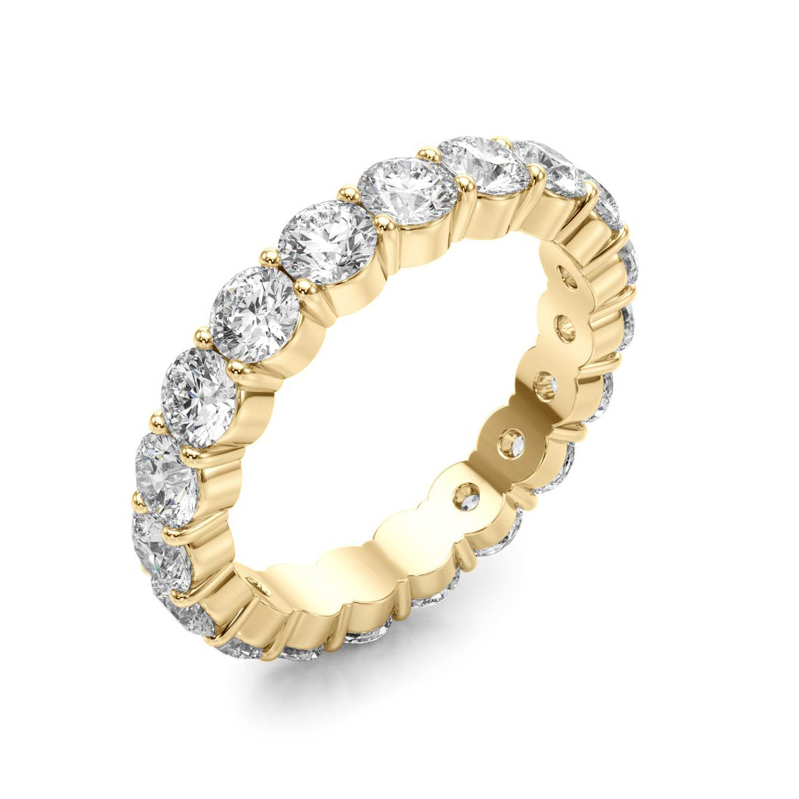 3.0 ct. Round Diamond Classic Eternity Band, Shared Prong Design-VIRABYANI