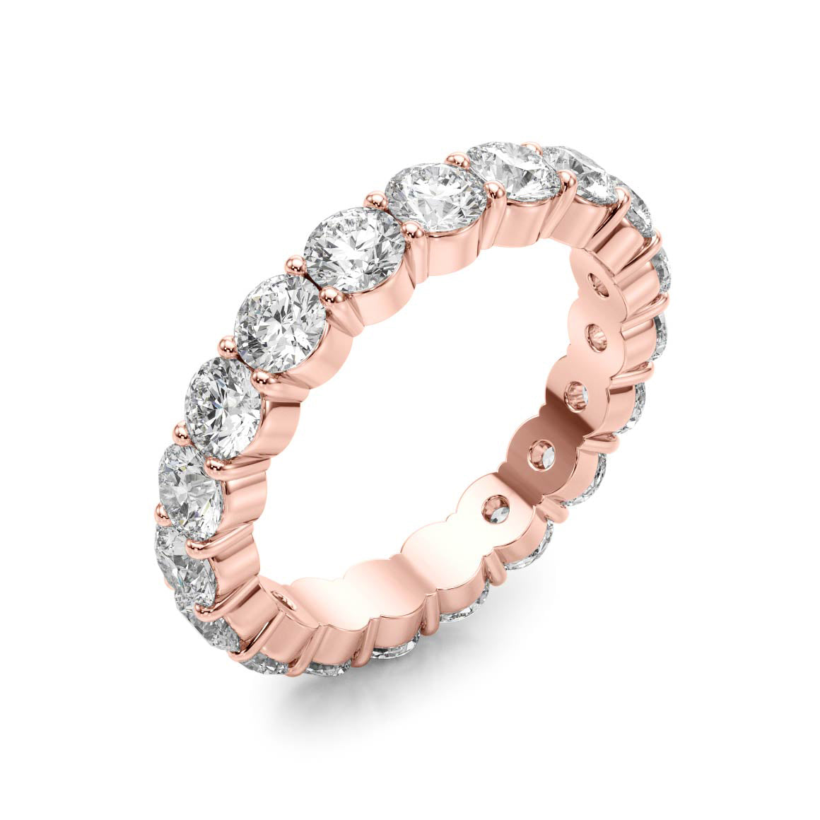 3.0 ct. Round Diamond Classic Eternity Band, Shared Prong Design-VIRABYANI