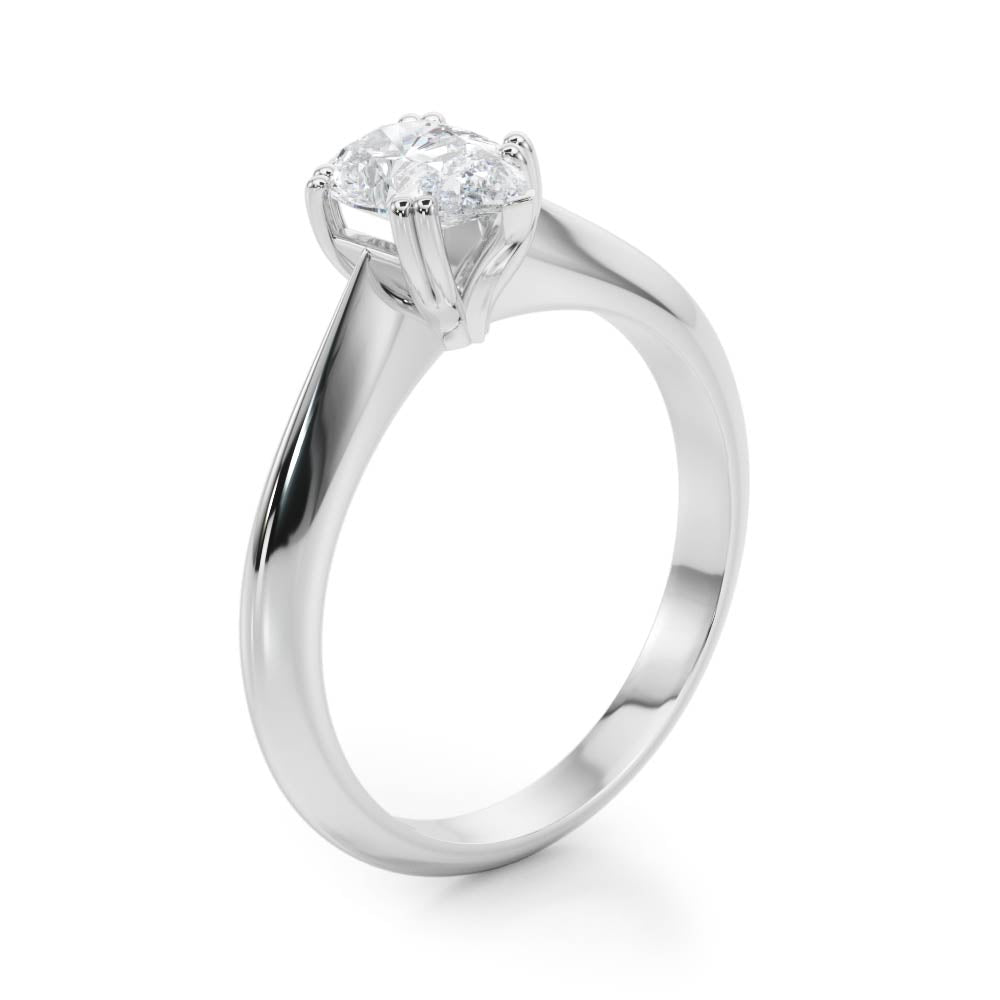 Ava Pear Lab Grown Diamond Solitaire Engagement Ring IGI Certified-VIRABYANI