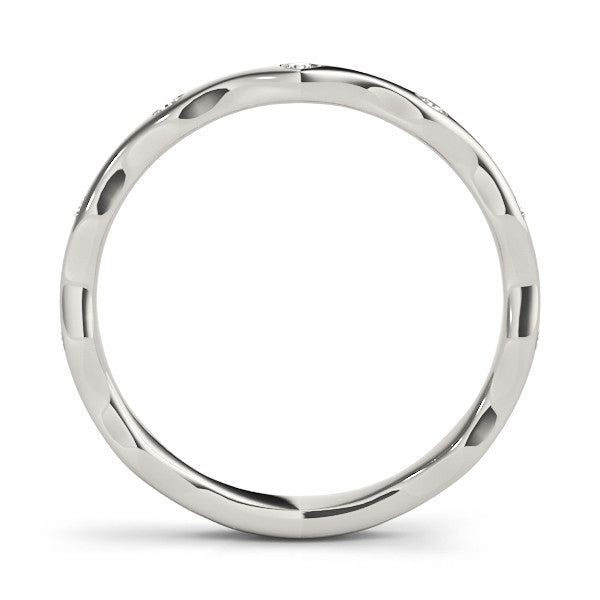 Round Diamond Wedding Band Stackable Ring-VIRABYANI