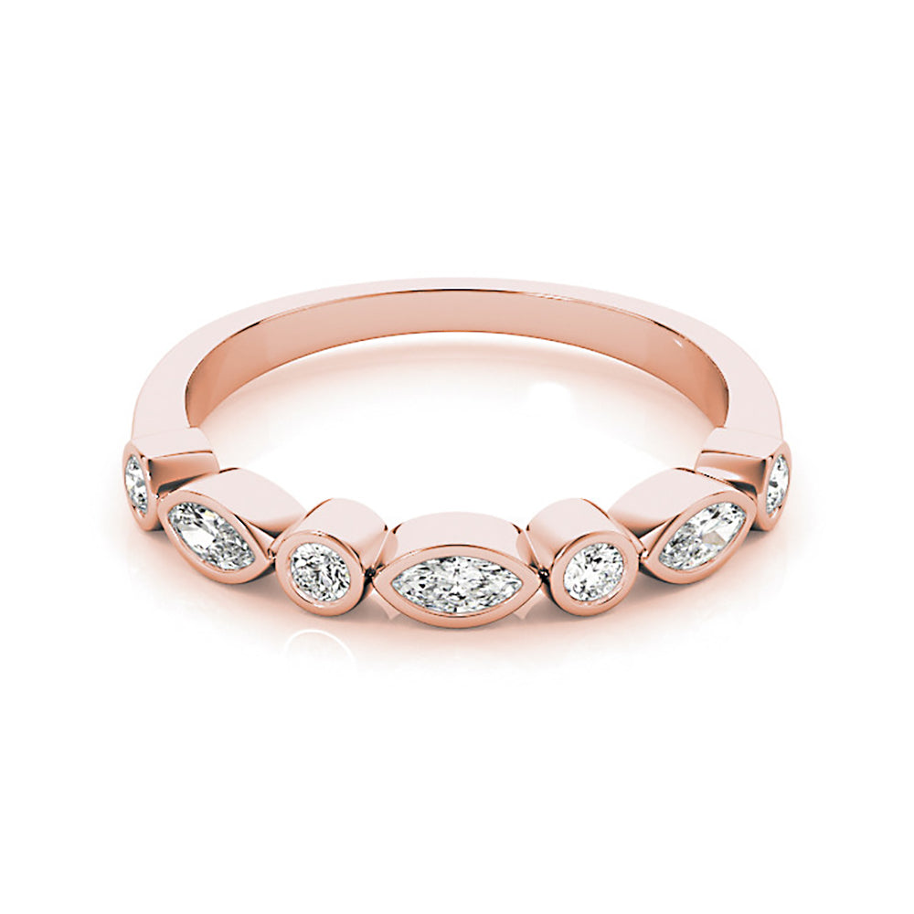 0.30 ct. Round And Marquise Diamond Wedding Ring-VIRABYANI