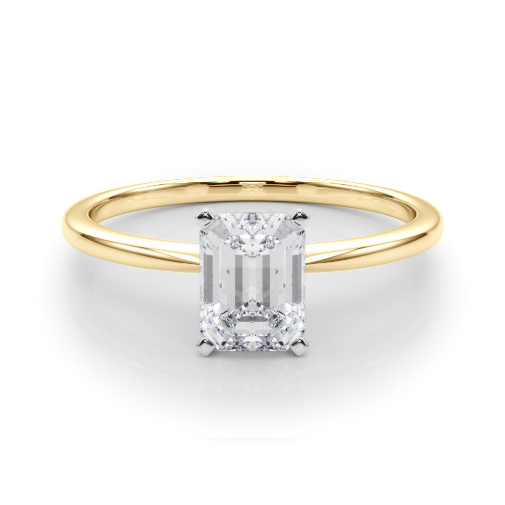 Angelica Emerald Diamond Solitaire Engagement Ring-VIRABYANI