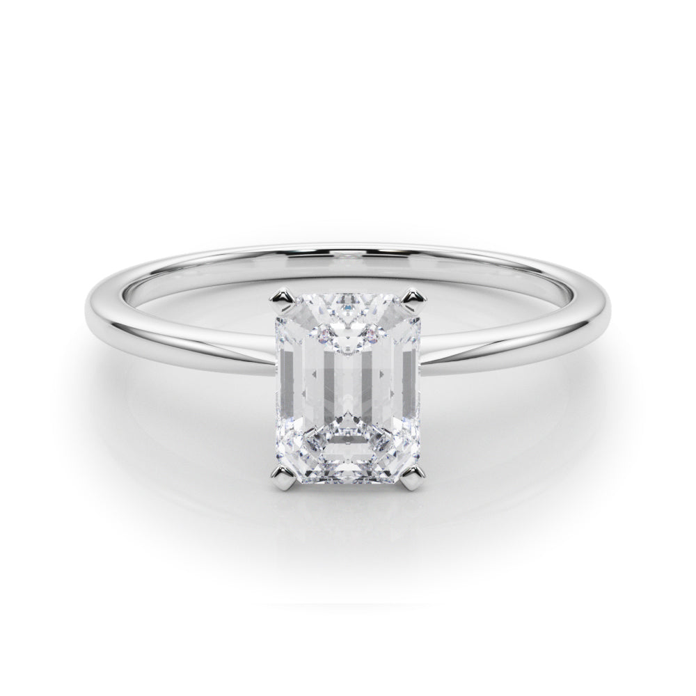 Angelica Emerald Diamond Solitaire Engagement Ring-VIRABYANI