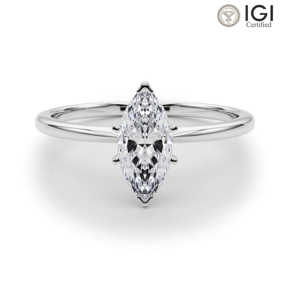 Angelica Marquise Lab Grown Diamond Solitaire Engagement Ring IGI Certified
