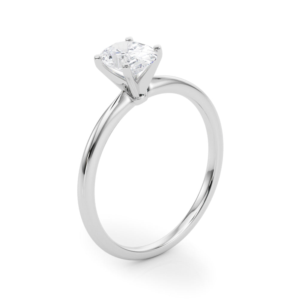 Angelica Oval Lab Grown Diamond Solitaire Engagement Ring IGI Certified-VIRABYANI