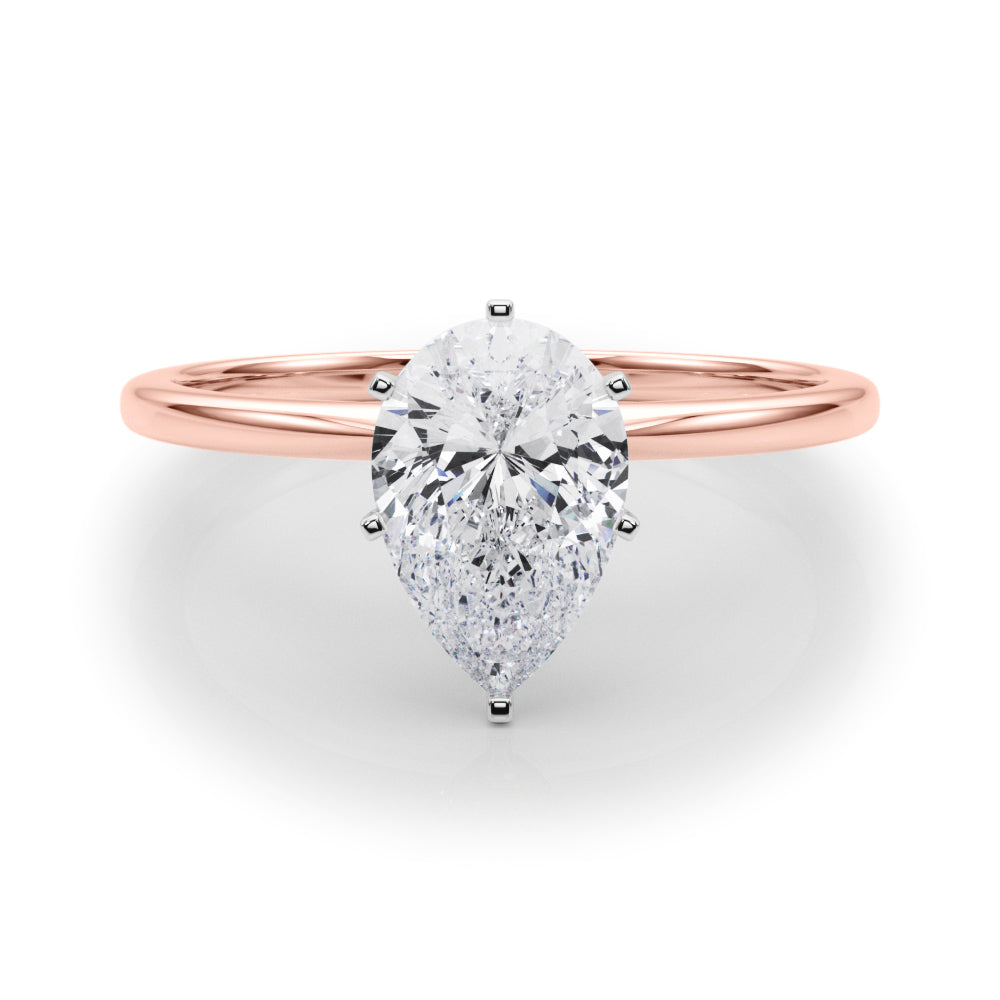 Angelica Pear Lab Grown Diamond Solitaire Engagement Ring IGI Certified-VIRABYANI