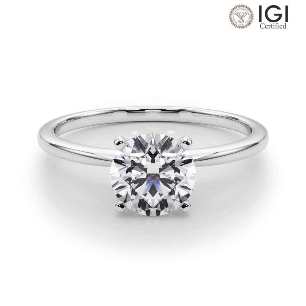 Angelica Round Solitaire Engagement Ring IGI Certified-VIRABYANI