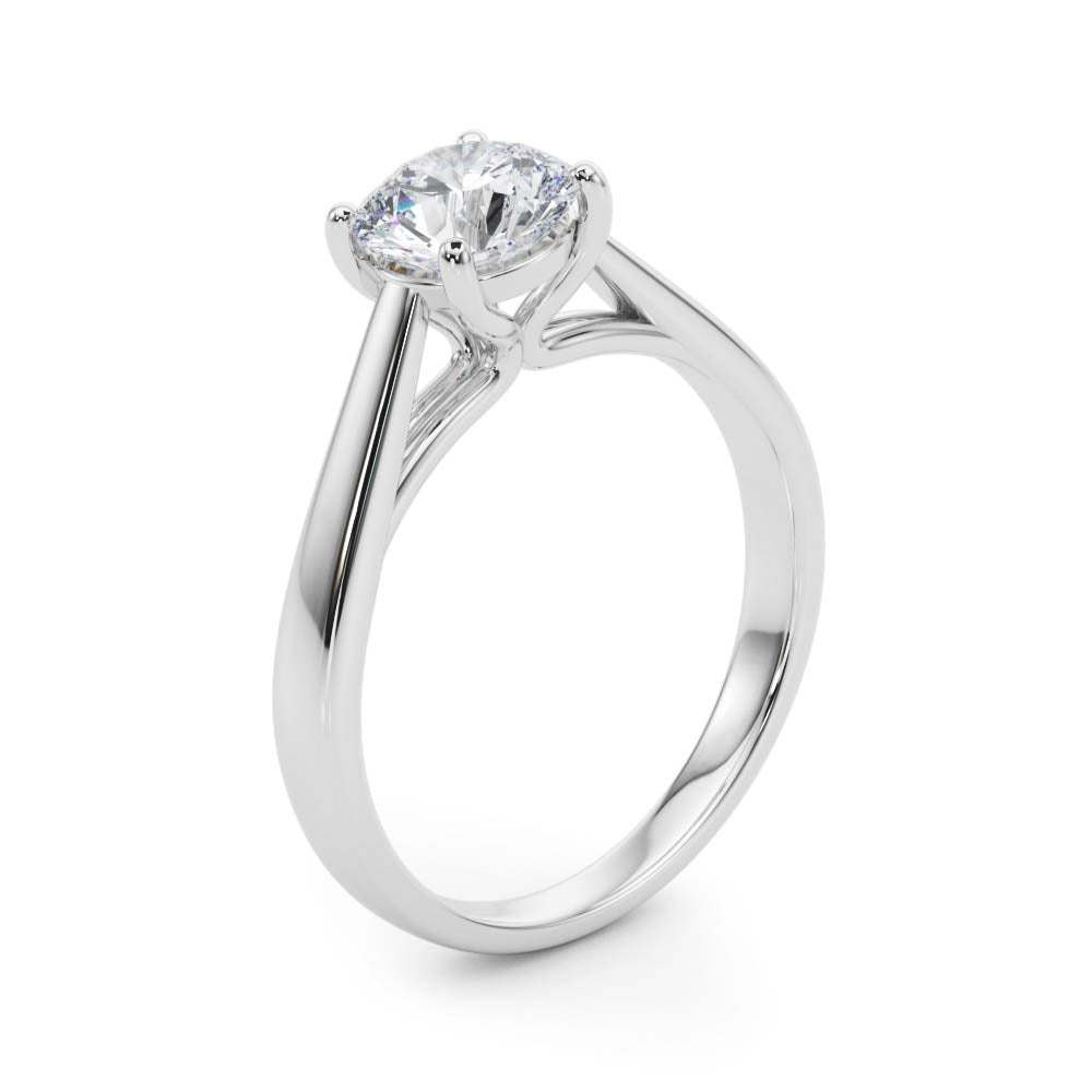 Bella Round Lab Grown Diamond Solitaire Engagement Ring IGI Certified-VIRABYANI