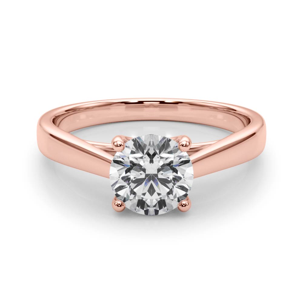 Bella Round Lab Grown Diamond Solitaire Engagement Ring IGI Certified-VIRABYANI