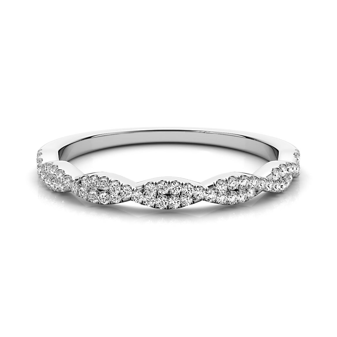 Petite Infinity Round Diamond Wedding Ring-VIRABYANI