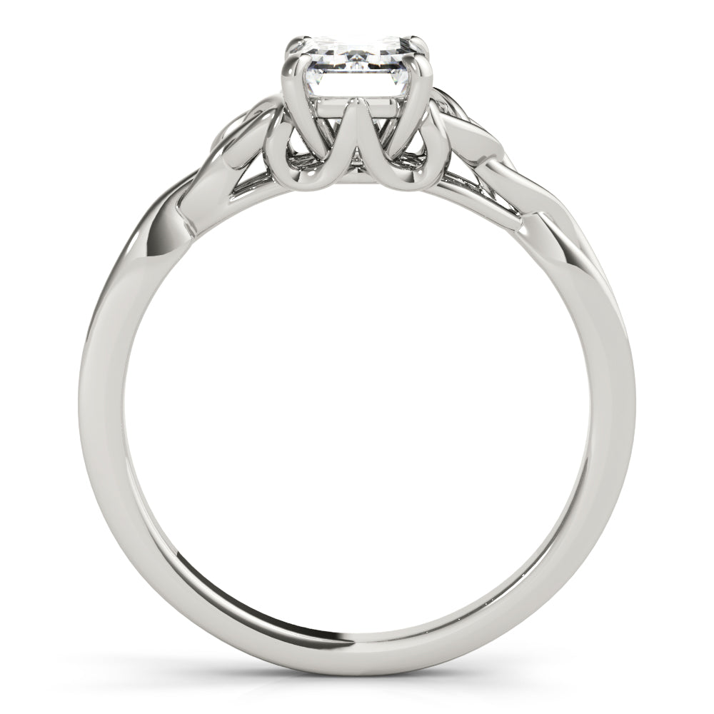 Celtic Love Knot Emerald Lab Grown Diamond Solitaire Engagement Ring IGI Certified-VIRABYANI