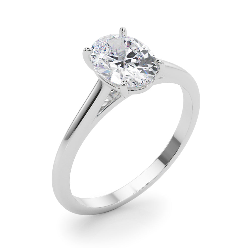 Amelia Oval Lab Grown Diamond Solitaire Engagement Ring IGI Certified-VIRABYANI