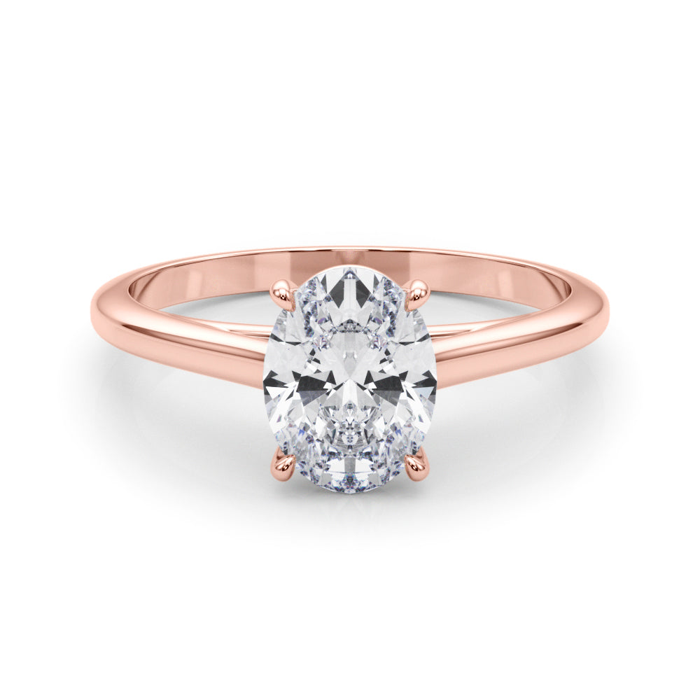 Amelia Oval Diamond Solitaire Engagement Ring-VIRABYANI