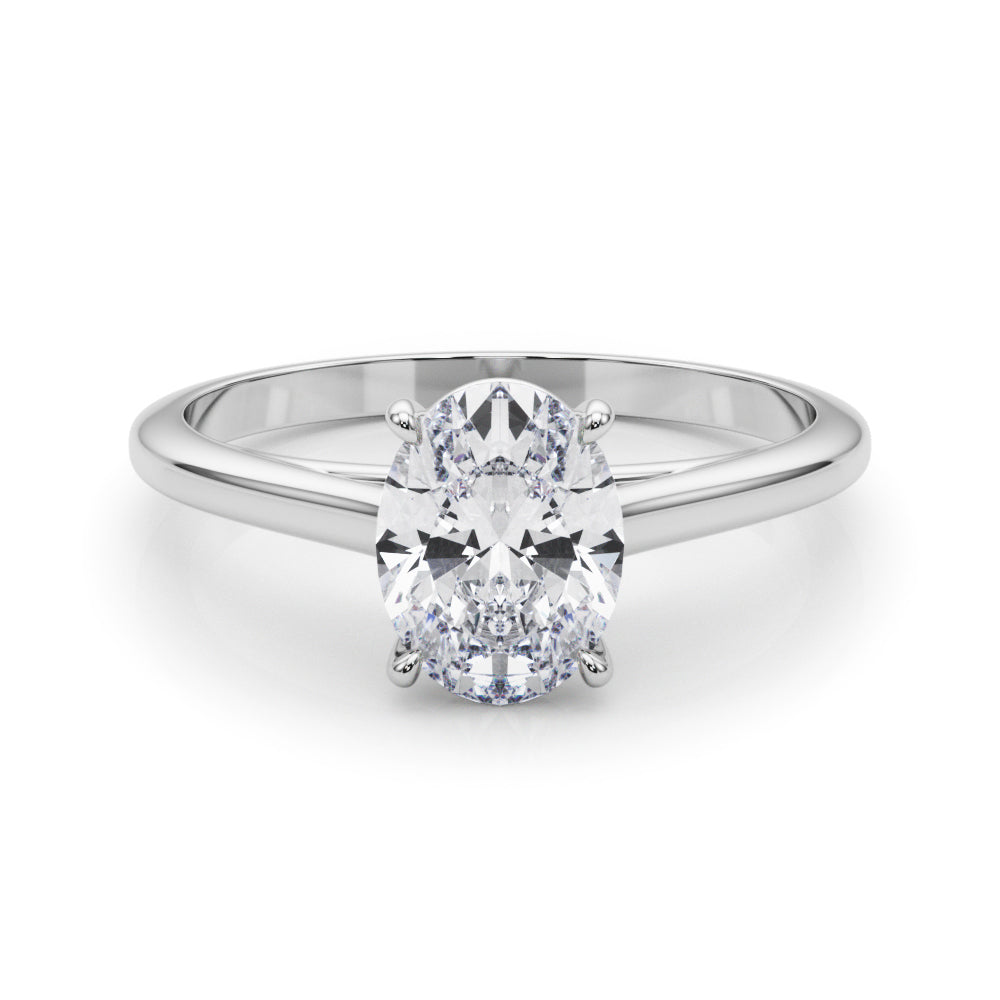 Amelia Oval Diamond Solitaire Engagement Ring-VIRABYANI