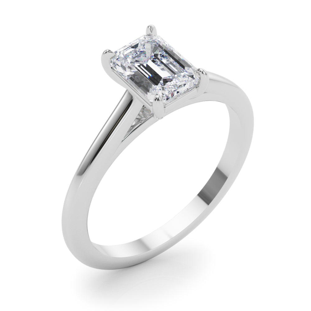 Amelia Emerald Diamond Solitaire Engagement Ring