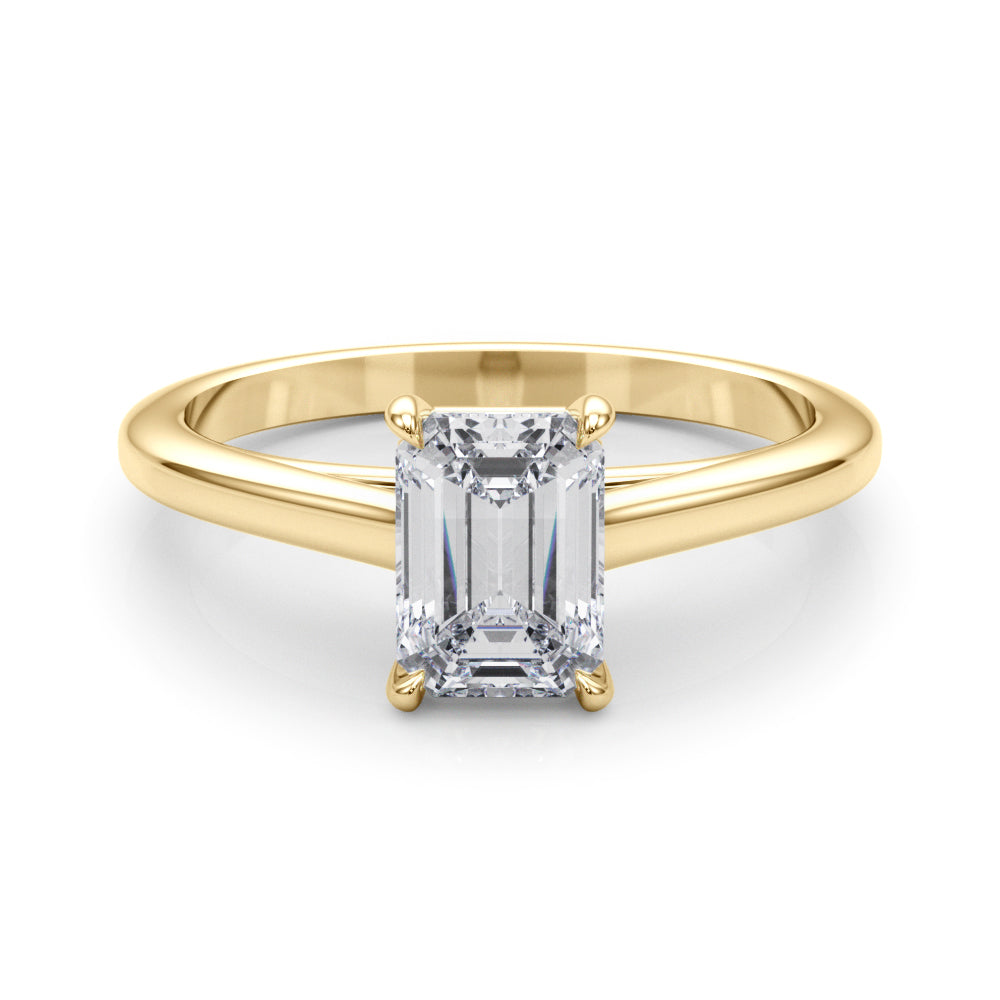 Amelia Emerald Diamond Solitaire Engagement Ring-VIRABYANI