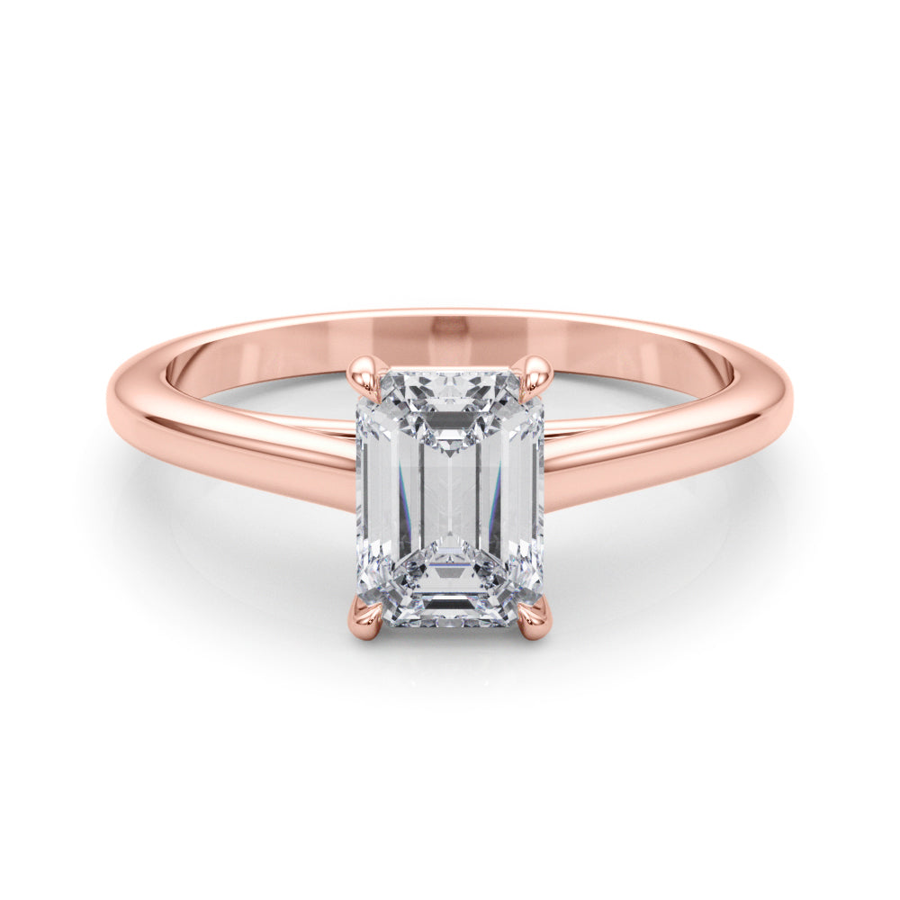 Amelia Emerald Diamond Solitaire Engagement Ring-VIRABYANI