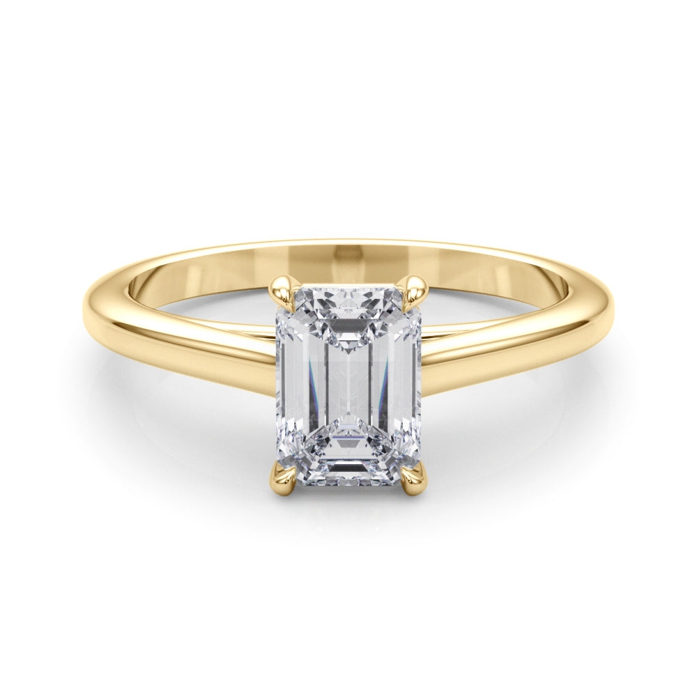 Amelia Emerald Lab Grown Diamond Solitaire Engagement Ring IGI Certified