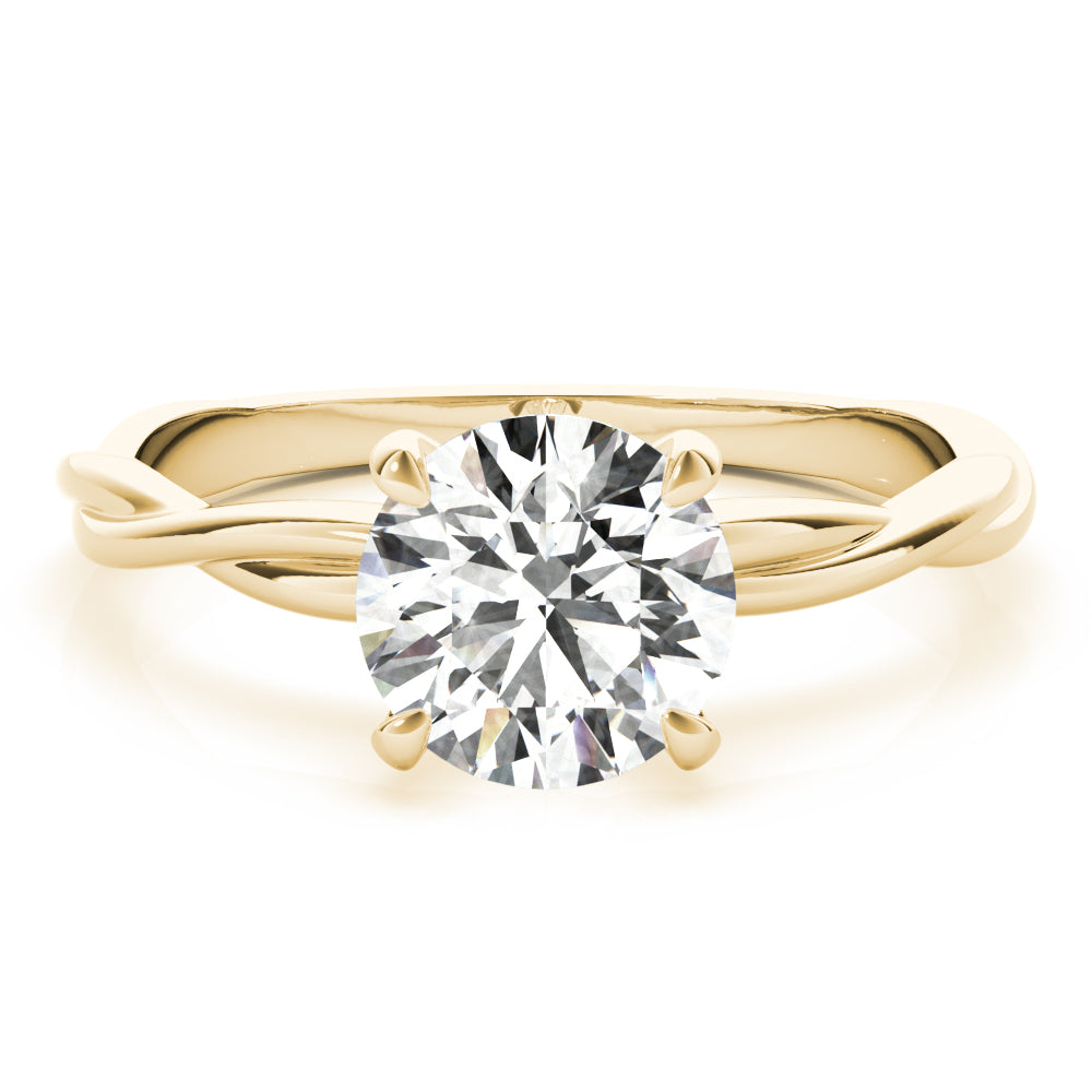 Twisted Vine Round Lab Grown Diamond Solitaire Engagement Ring IGI Certified-VIRABYANI