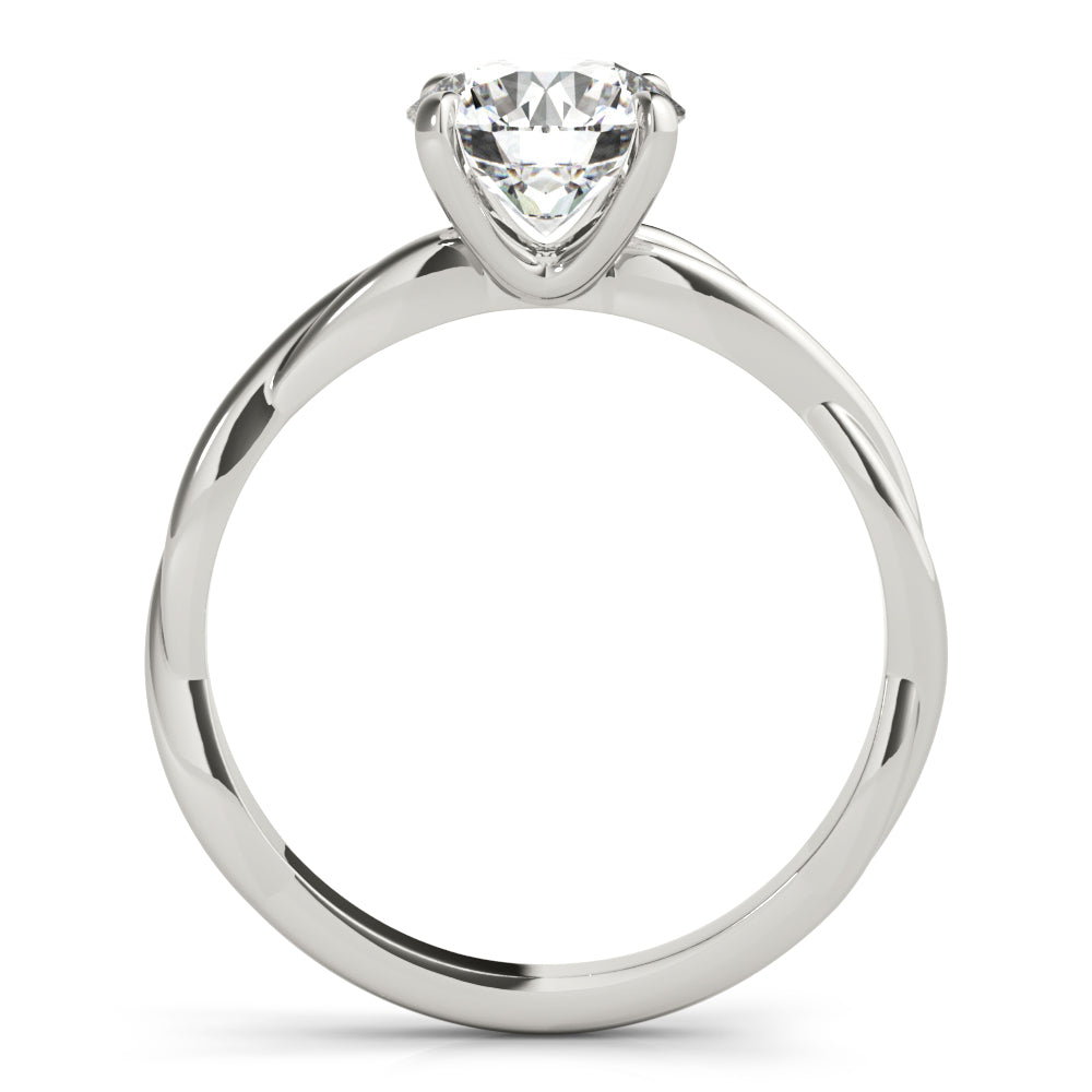 Twisted Vine Round Diamond Solitaire Engagement Ring