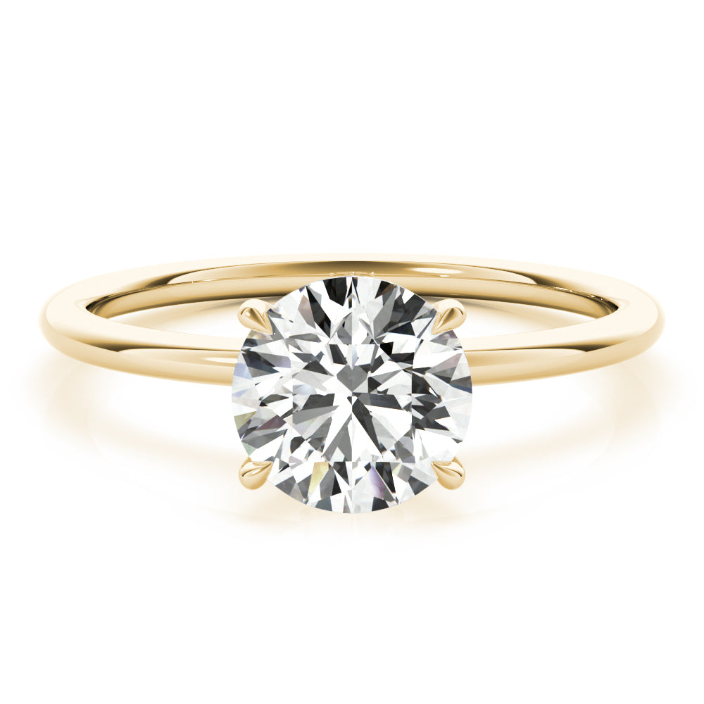 Secret Halo Round Lab Grown Diamond Solitaire Engagement Ring IGI Certified-VIRABYANI