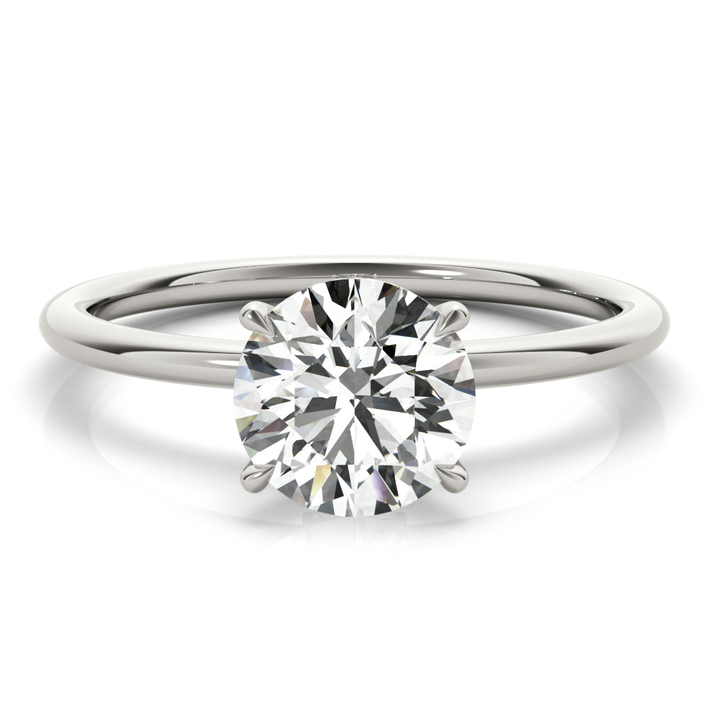 Secret Halo Round Diamond Solitaire Engagement Ring