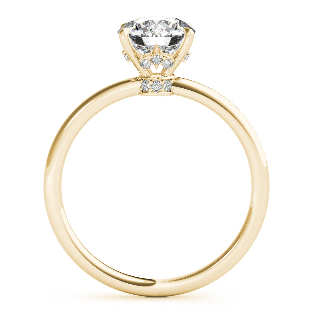 Secret Halo Round Lab Grown Diamond Solitaire Engagement Ring IGI Certified-VIRABYANI