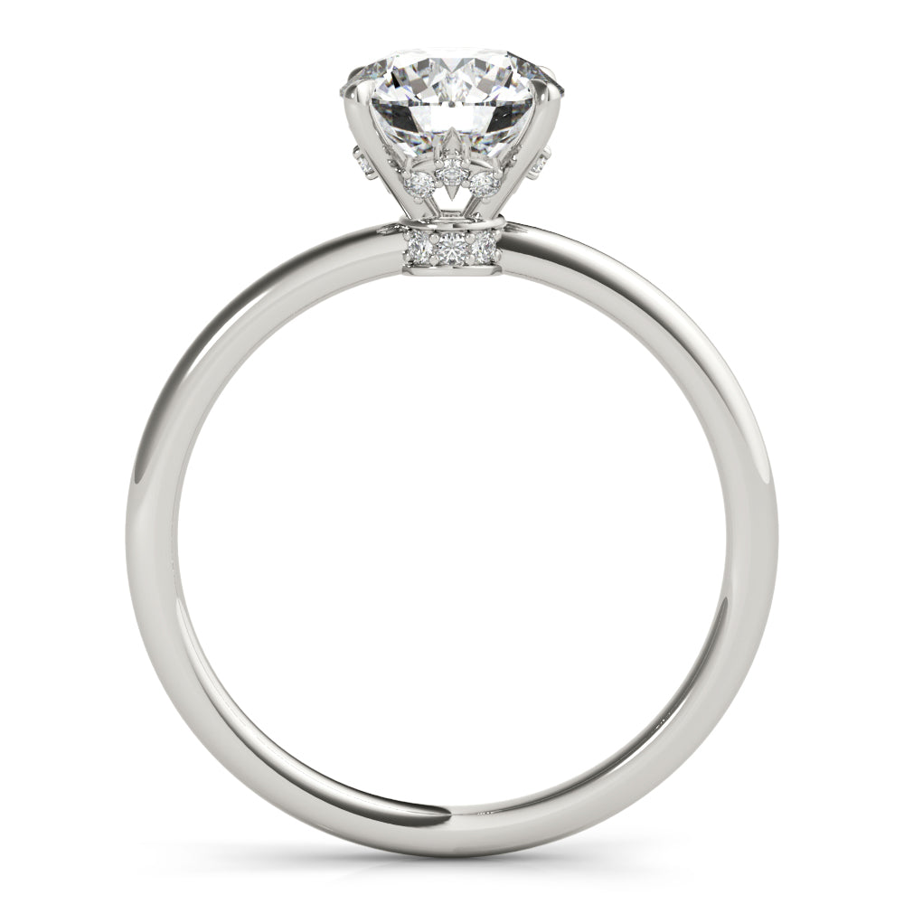 Secret Halo Round Lab Grown Diamond Solitaire Engagement Ring IGI Certified-VIRABYANI