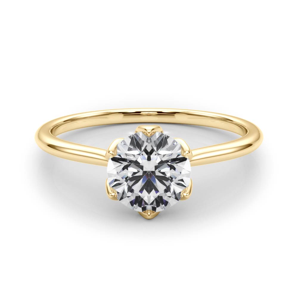 Esme Round Lab Grown Diamond Solitaire Engagement Ring IGI Certified-VIRABYANI