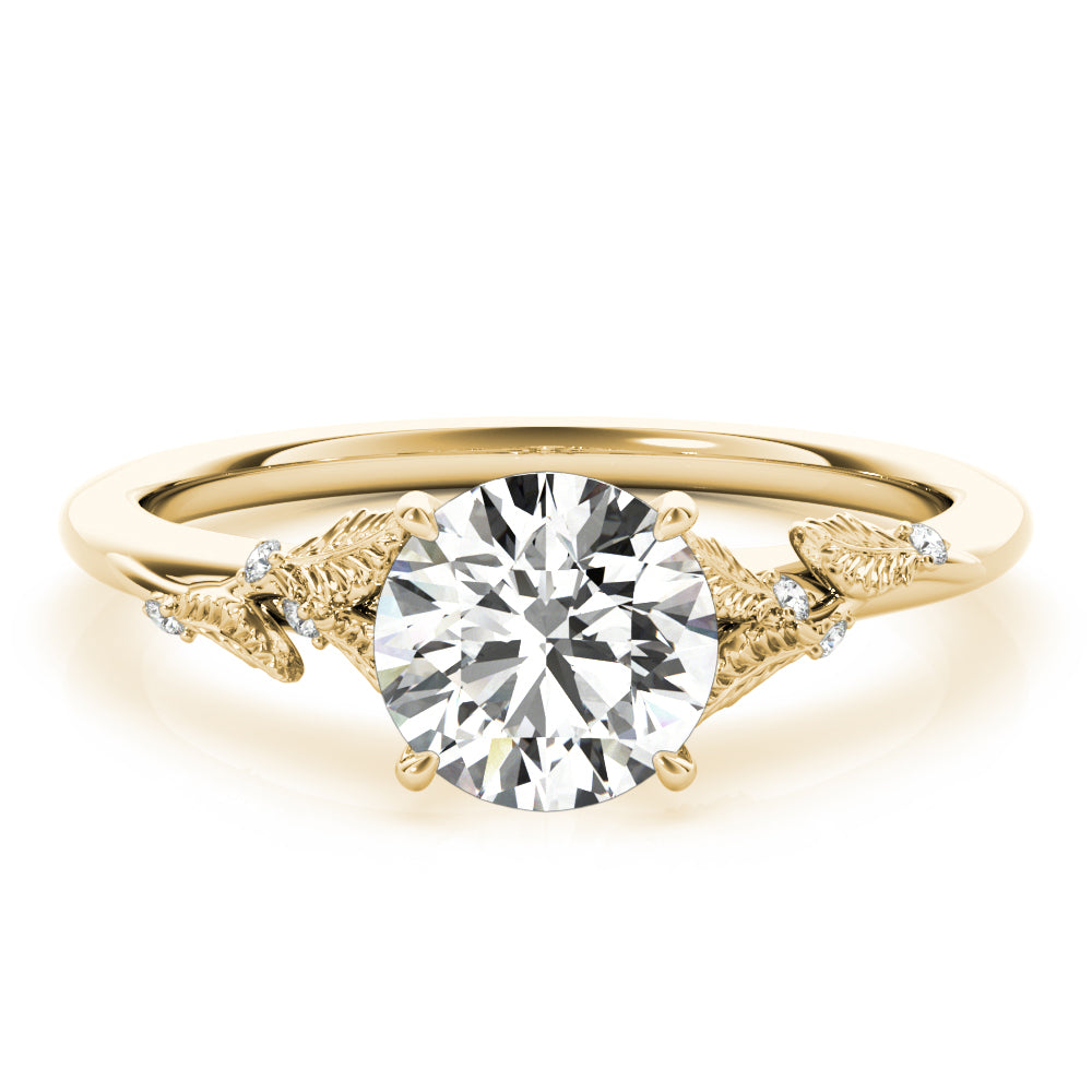 Laurel Round Diamond Solitaire Engagement Ring