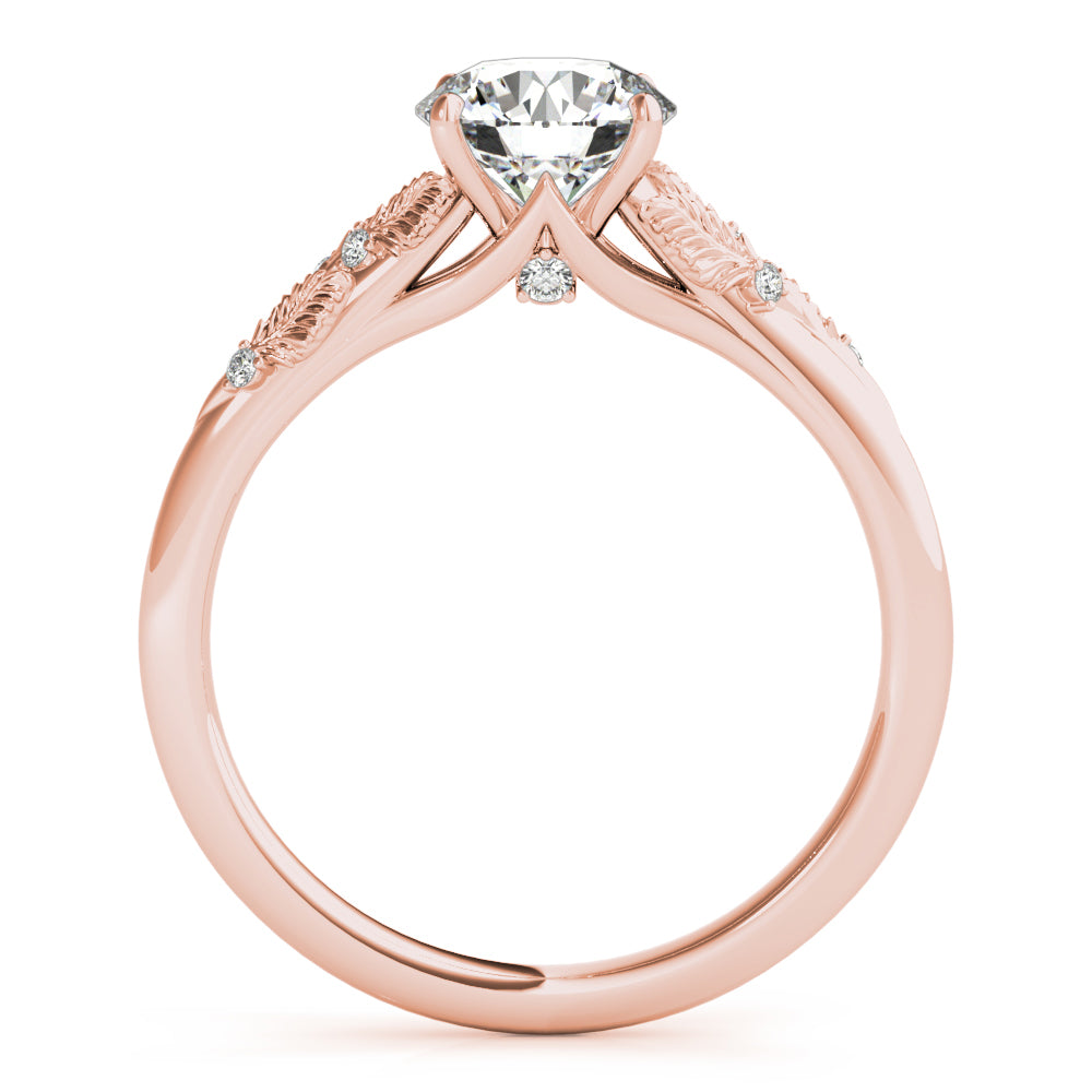Laurel Round Diamond Solitaire Engagement Ring-VIRABYANI