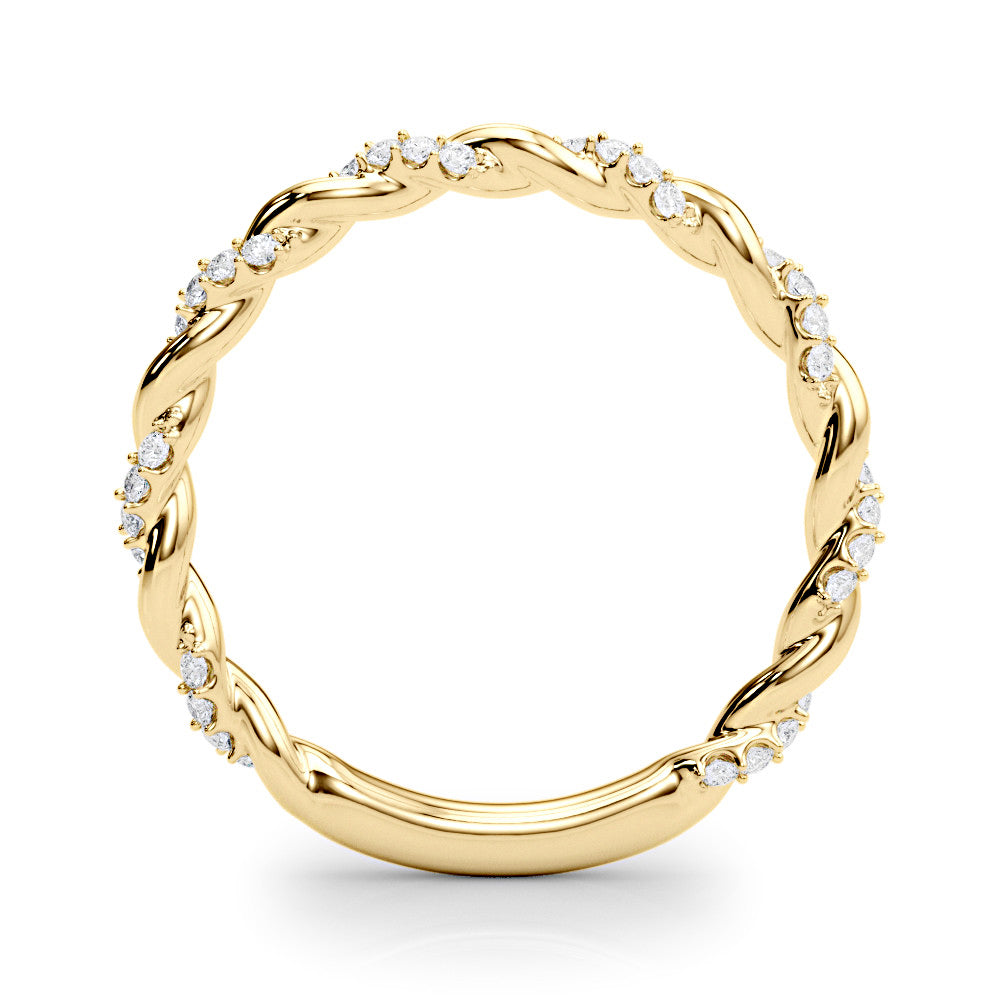 Rope Design Round Diamond Wedding Ring-VIRABYANI