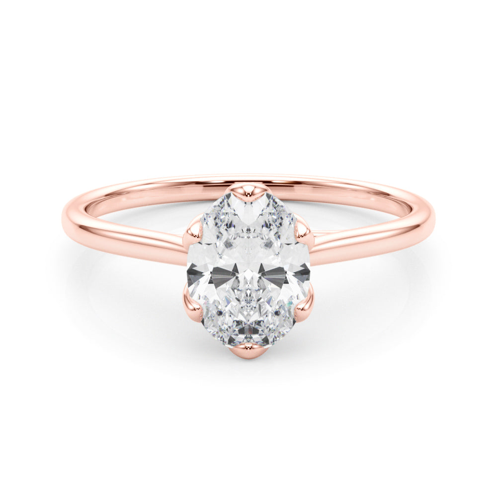 Esme Oval Lab Grown Diamond Solitaire Engagement Ring IGI Certified-VIRABYANI