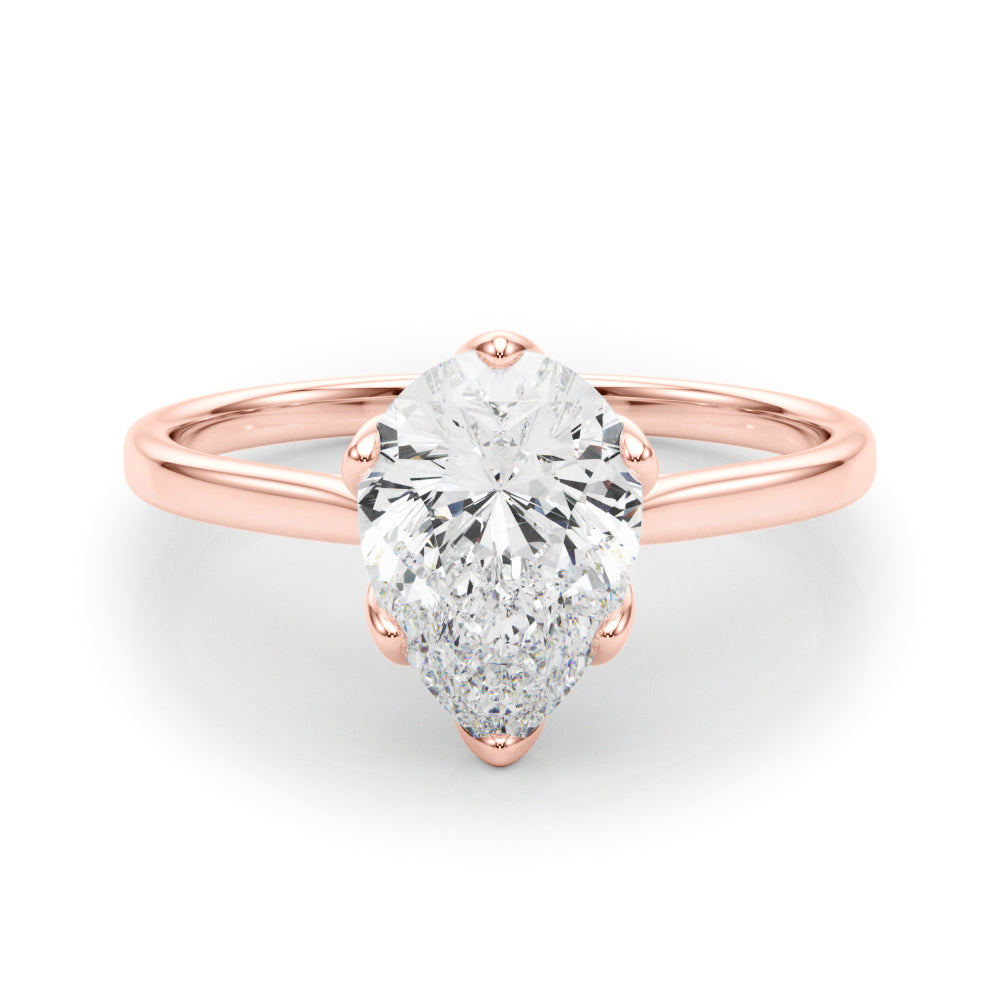 Esme Pear Lab Grown Diamond Solitaire Engagement Ring IGI Certified-VIRABYANI