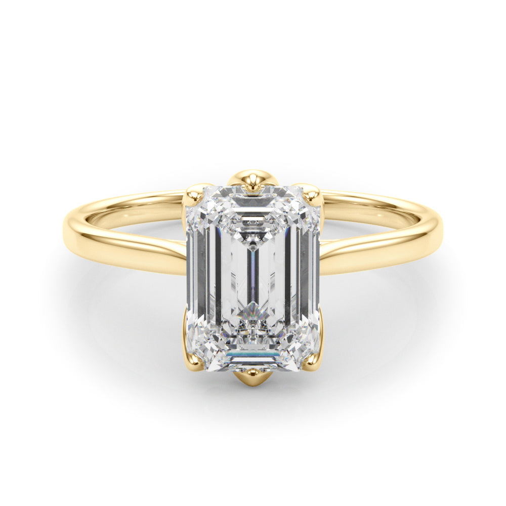 Esme Emerald Diamond Solitaire Engagement Ring