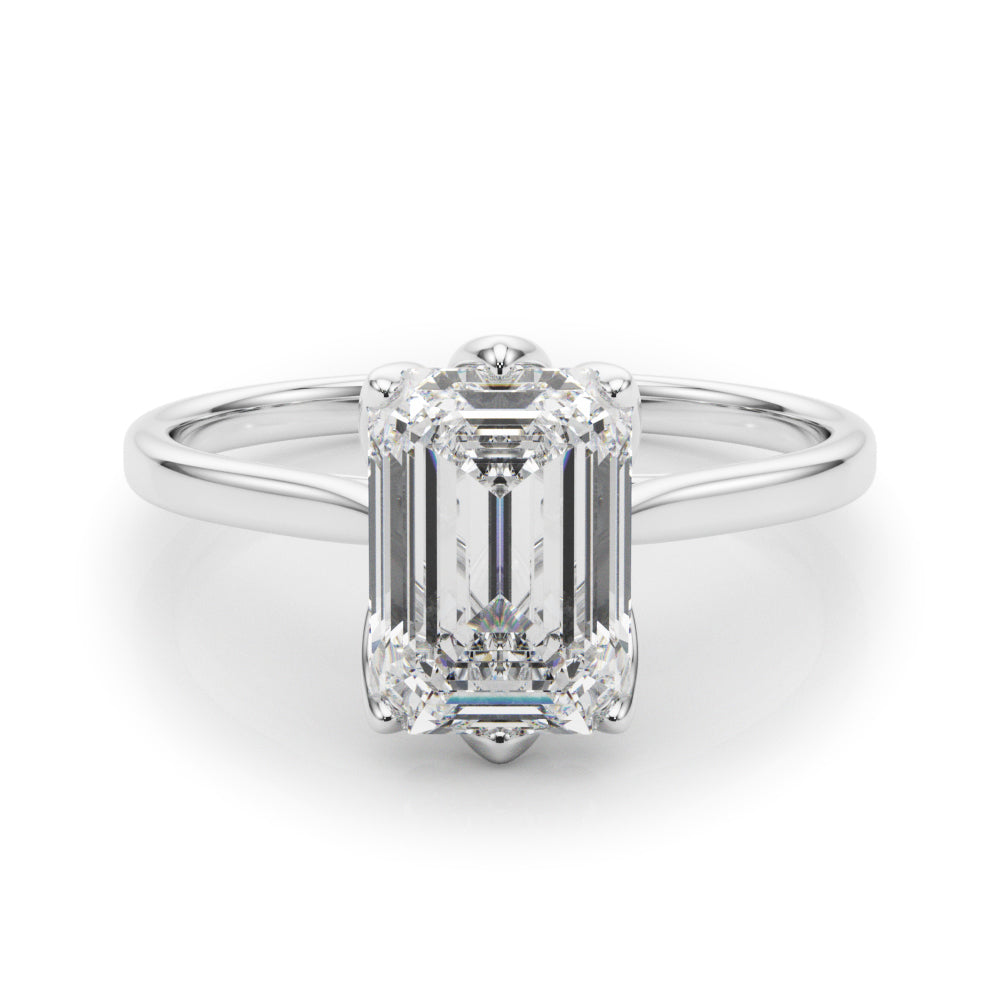 Esme Emerald Diamond Solitaire Engagement Ring-VIRABYANI