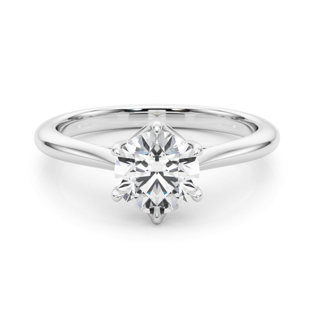 Grace Round Diamond Solitaire Engagement Ring-VIRABYANI