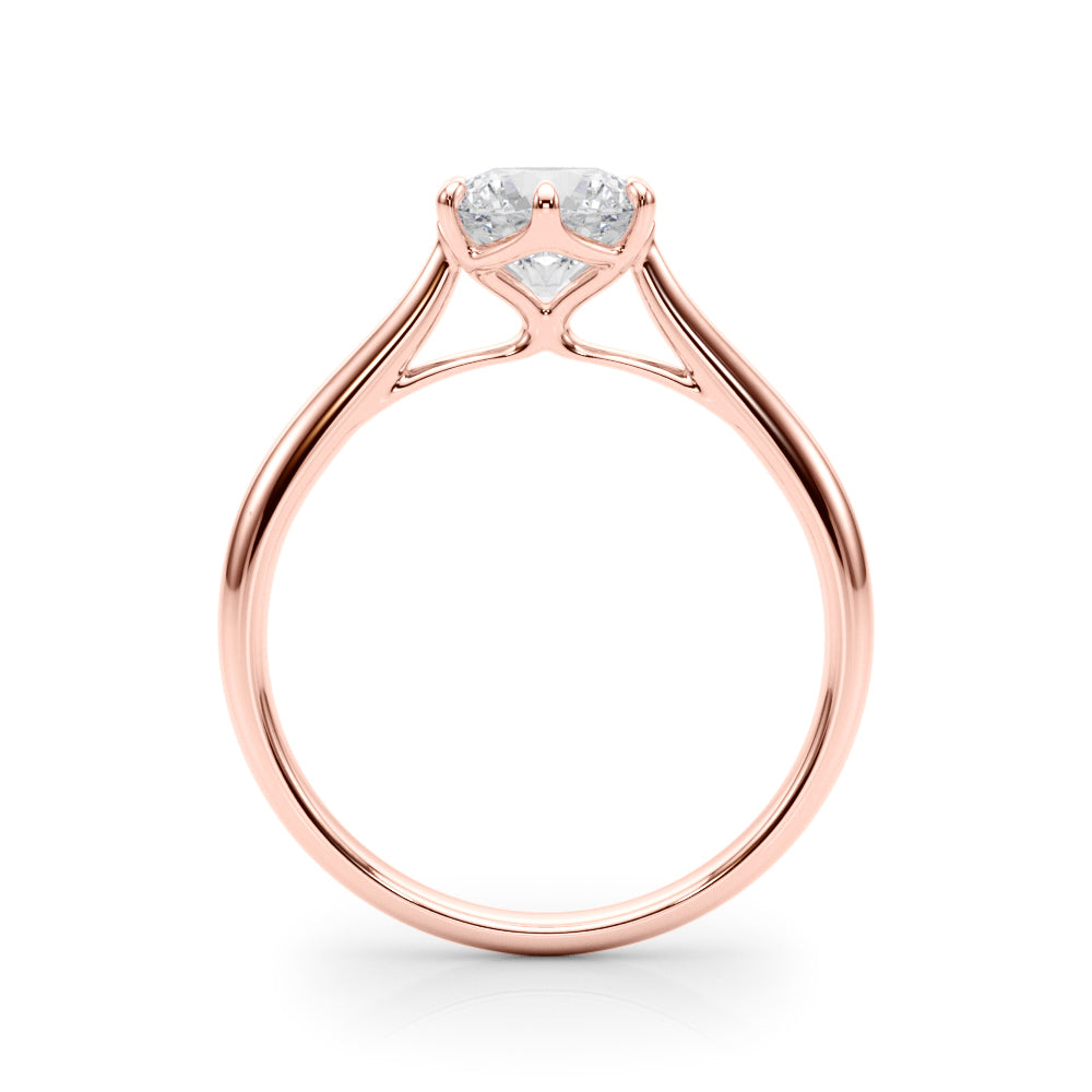 Elizabeth Round Diamond Solitaire Engagement Ring-VIRABYANI