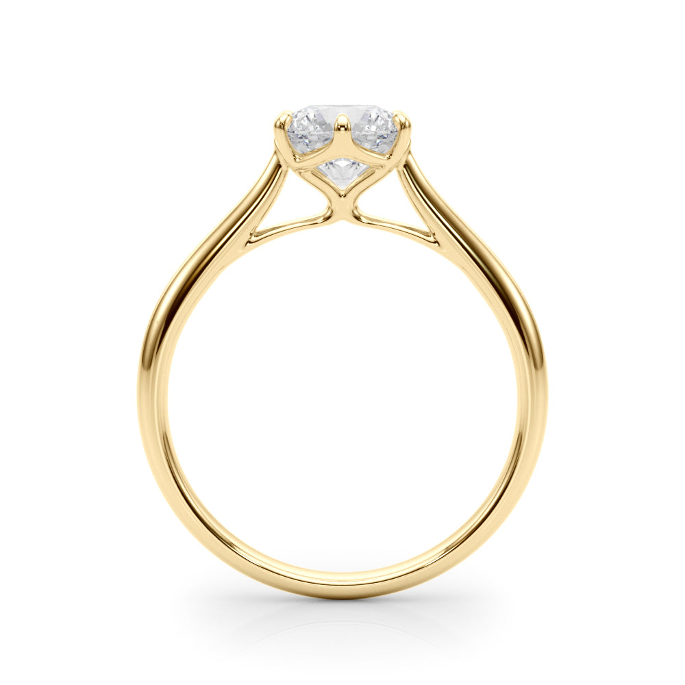 Elizabeth Round Lab Grown Diamond Solitaire Engagement Ring IGI Certified-VIRABYANI