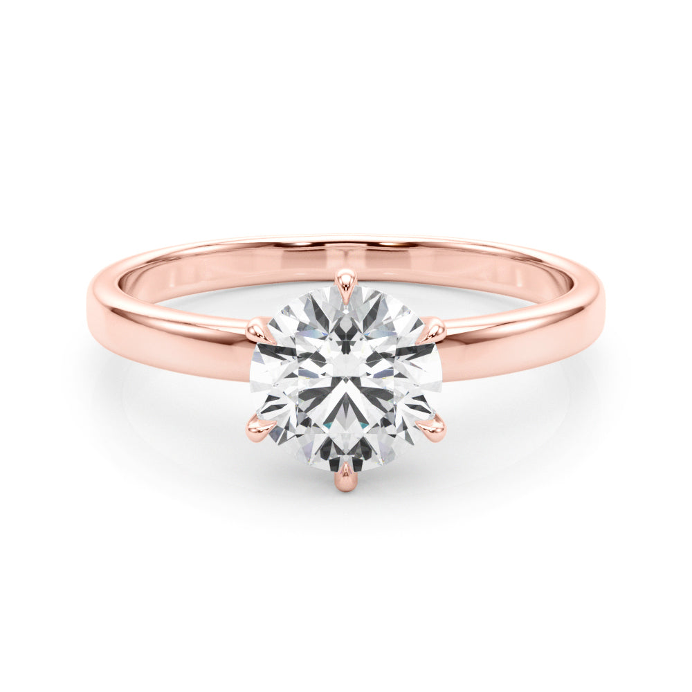 Reigna Round Lab Grown Diamond Solitaire Engagement Ring IGI Certified-VIRABYANI