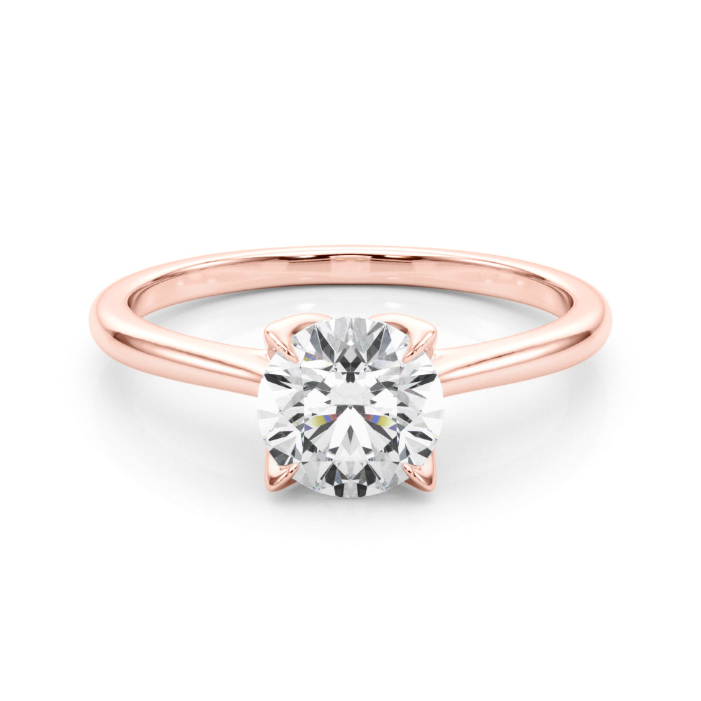 Flora Round Lab Grown Diamond Solitaire Engagement Ring IGI Certified-VIRABYANI