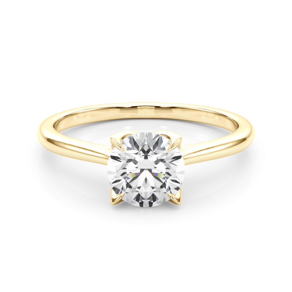 Flora Round Lab Grown Diamond Solitaire Engagement Ring IGI Certified-VIRABYANI