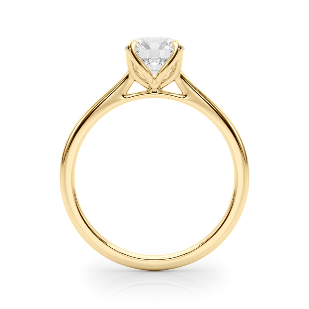 Flora Round Lab Grown Diamond Solitaire Engagement Ring IGI Certified-VIRABYANI