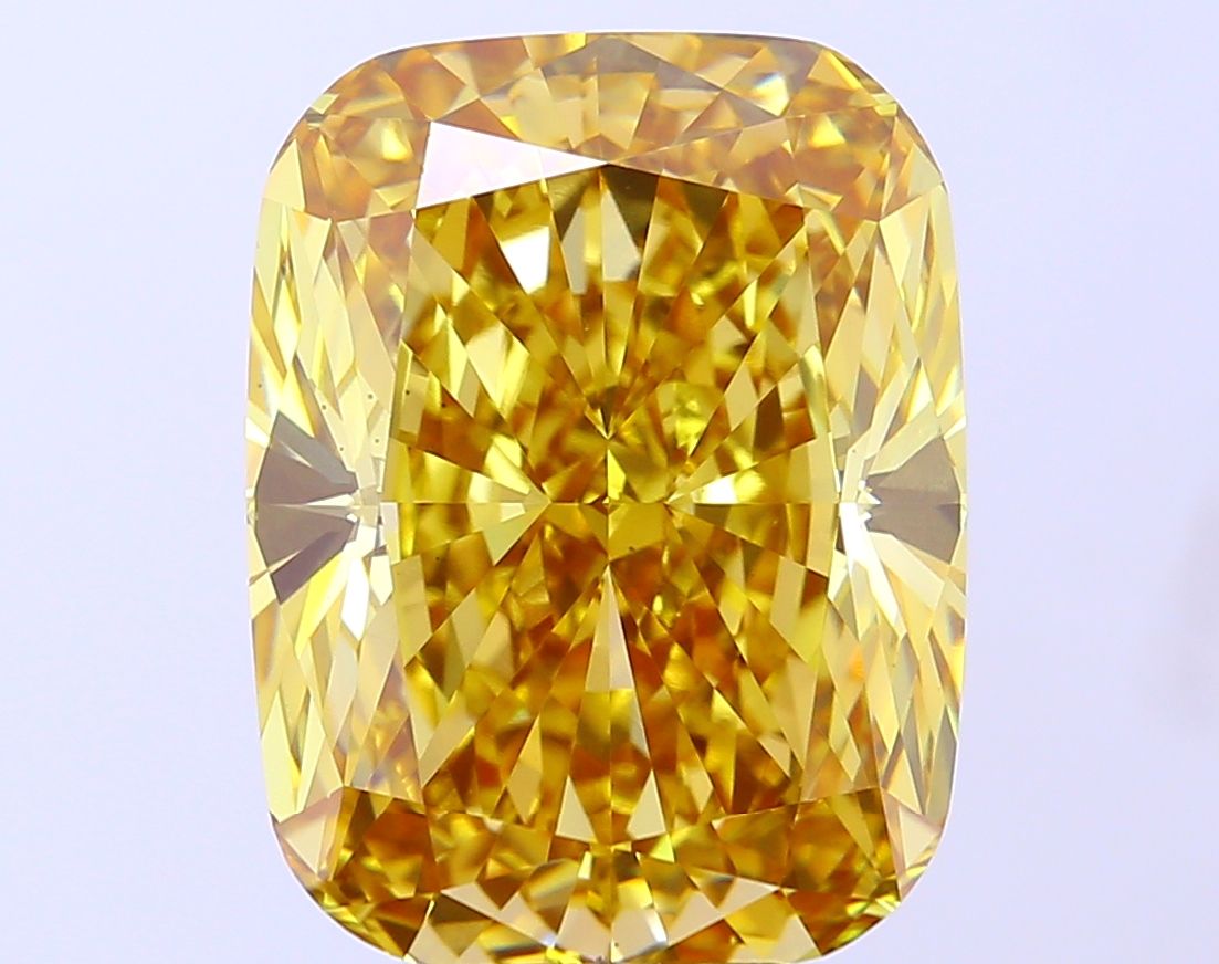 12.43 Carat Cushion Cut Fancy Yellow