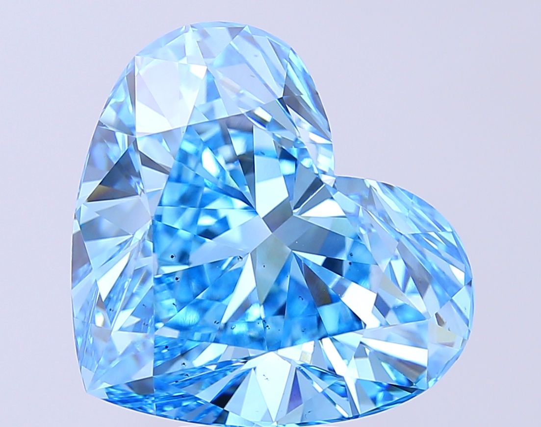 13.13 Carat Heart Cut Fancy Blue